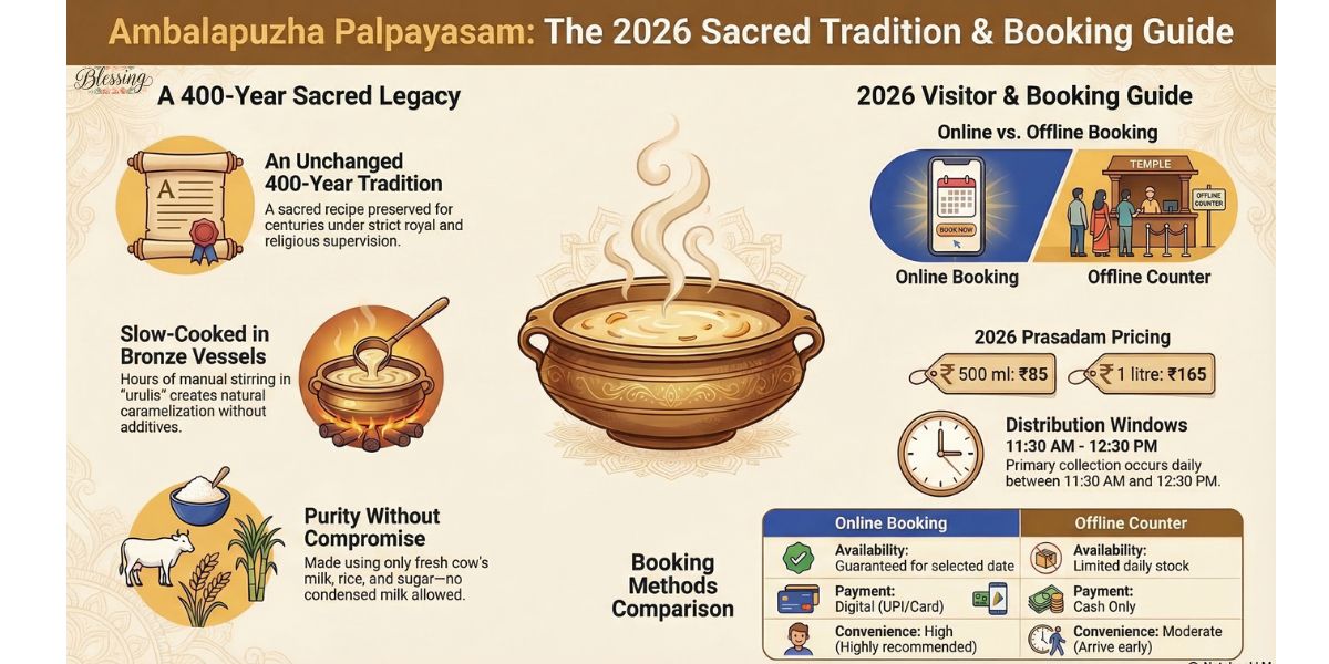 Ambalapuzha Palpayasam Online Booking 2026 – Price, Timings, History, Darshan Guide & Contact Details