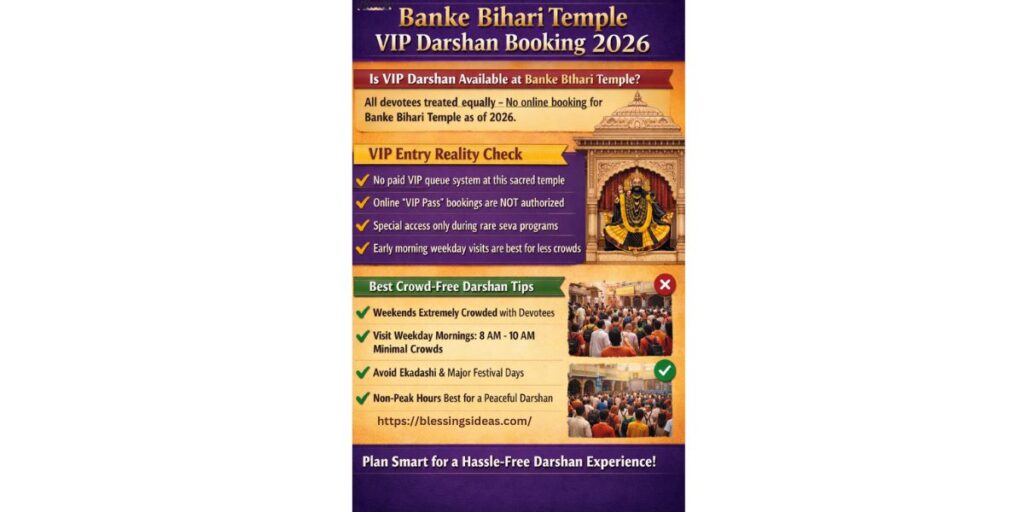 Banke Bihari Temple VIP Darshan Booking 2026