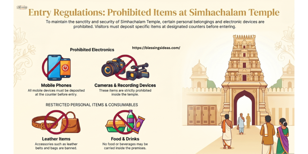 Items Not Allowed Inside Simhachalam Temple