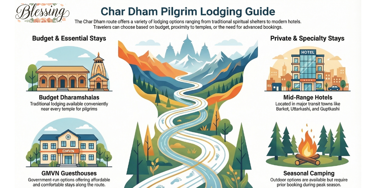 Accommodation Guide – Hotels, Dharamshalas & Camping Options