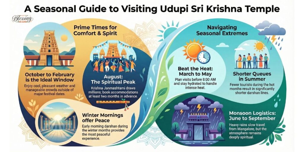 Best Time to Visit Udupi Sri Krishna Temple by Month & Season