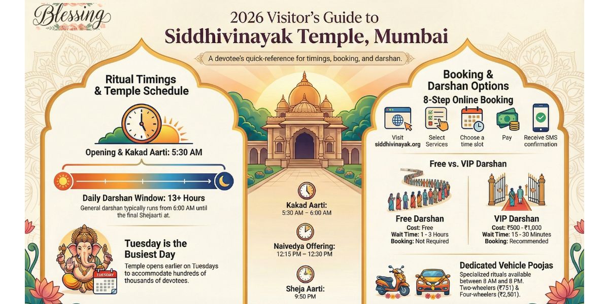 Siddhivinayak Temple Mumbai 2026: VIP Darshan, Pooja Booking, Timings & Online Seva