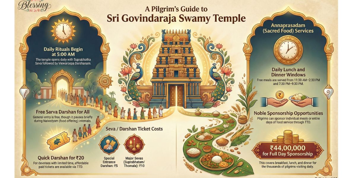 Sri Govindaraja Swamy Temple Tirupati Darshan Timings, Sevas & Annaprasadam