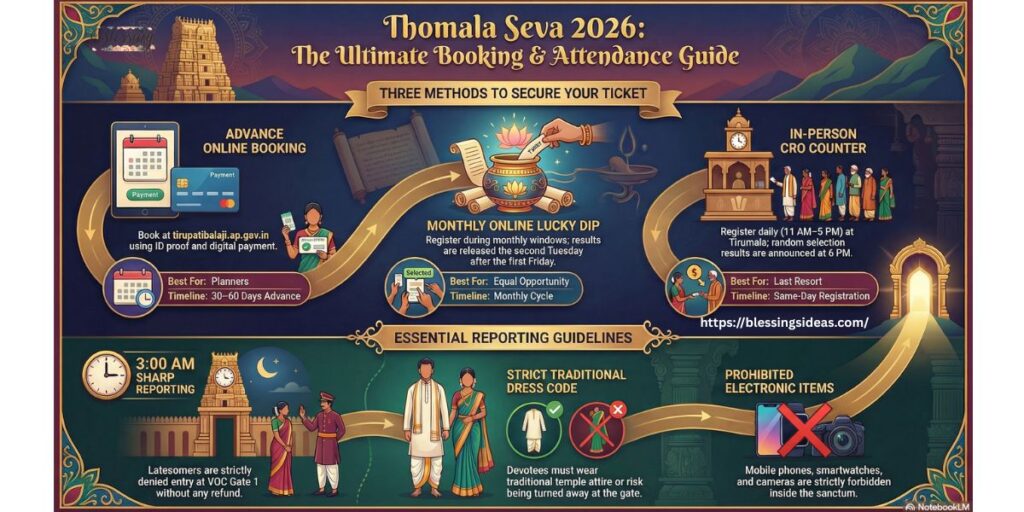 Thomala Seva Tirumala 2026 – Ticket Booking, Lucky Dip & CRO Counter Guide