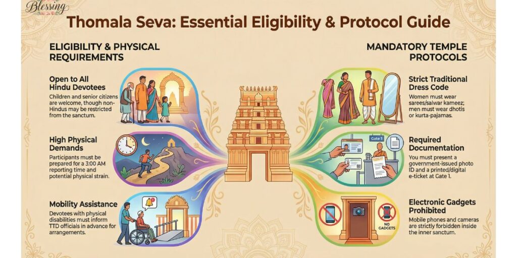 Who Can Attend Thomala Seva at Tirumala? – Eligibility & Rules