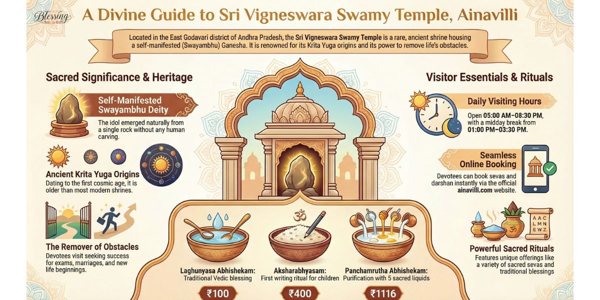 Sri Vigneswara Swamy Temple Ainavilli – Complete Darshan, Seva Timings & Visitor Guide 2026