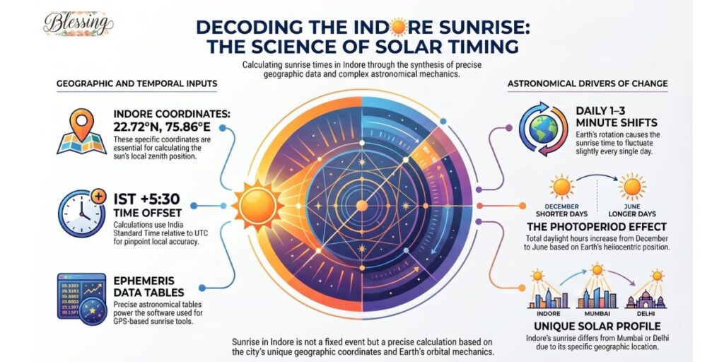 How Is Sunrise Time Calculated for Indore?