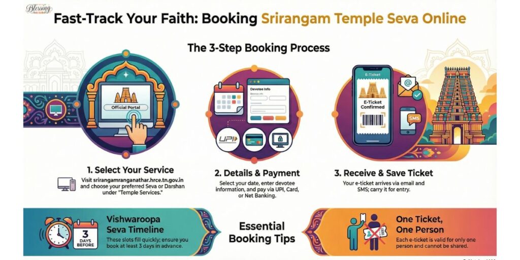 How to Book Seva & Darshan Online at Srirangam Temple