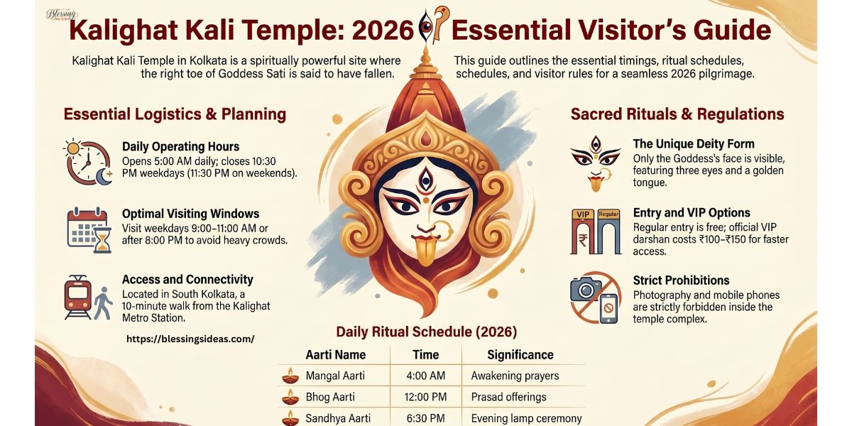Kalighat Kali Temple Kolkata 2026: Timings, Aarti & Complete Darshan Guide