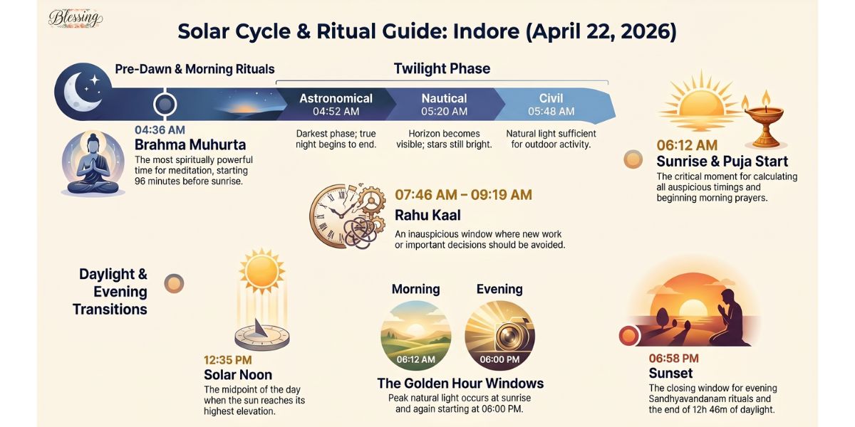 Sunrise and Sunset Time in Indore Today