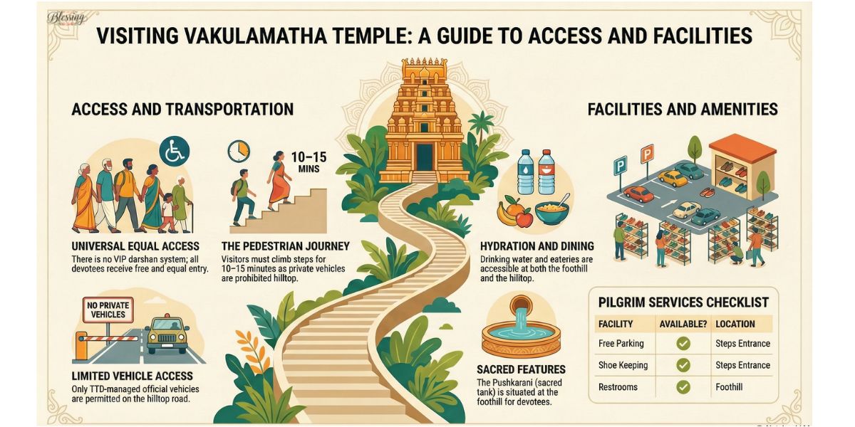 VIP Entry and Vehicle Access at Vakulamatha Temple