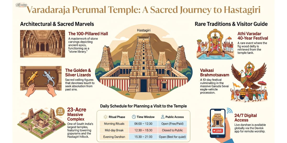 Varadharaja Perumal Temple Kanchipuram: Complete 2026 Guide to Timings, Darshan, Festivals & History