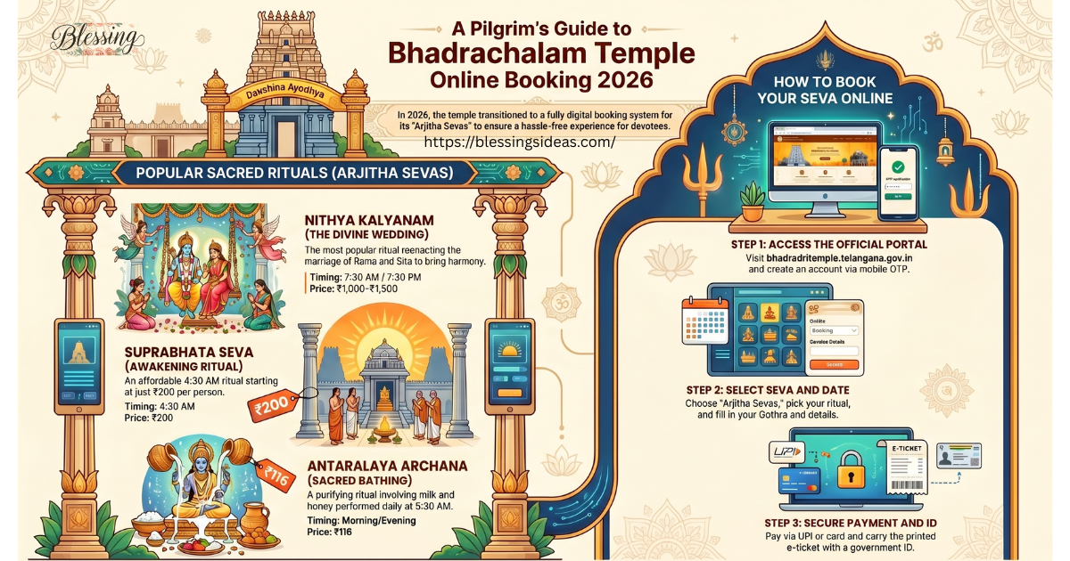Bhadrachalam Temple Online Booking 2026 – Complete Guide | BlessinsIdeas