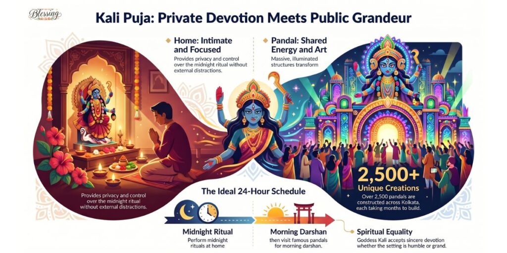 Kali Puja at Home vs Community Pandal — What Works Best