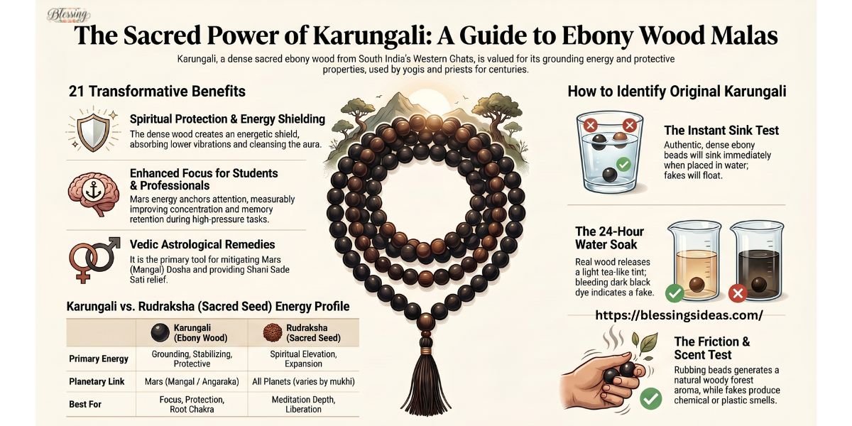 Karungali Mala Benefits: 21 Powerful Reasons to Wear Ebony Wood Mala (Complete Guide 2026)