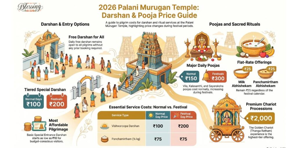 Palani Murugan Temple Ticket Prices and Pooja Charges 2026