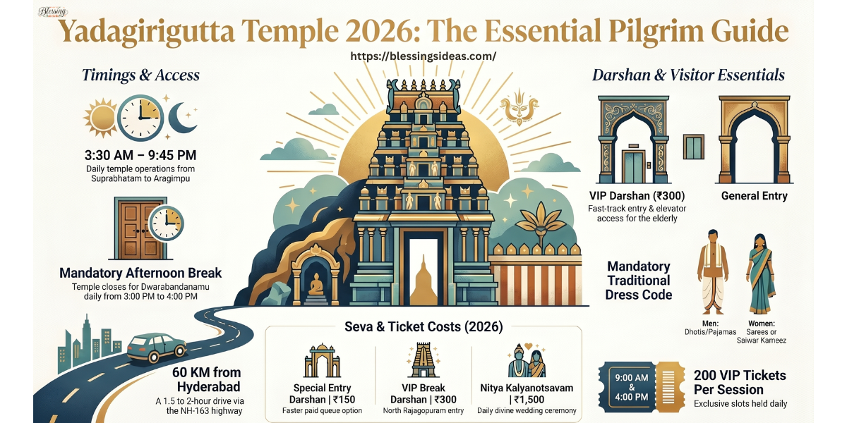 Yadagirigutta Temple Timings 2026 – Complete Guide by Blessingsideas
