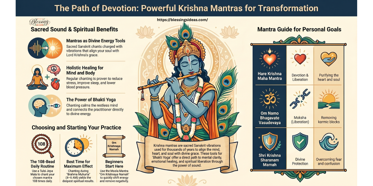 10 Powerful Mantras of Lord Krishna for Peace, Success & Protection