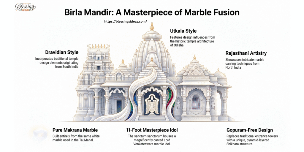 Architecture of Birla Mandir – A Marble Masterpiece