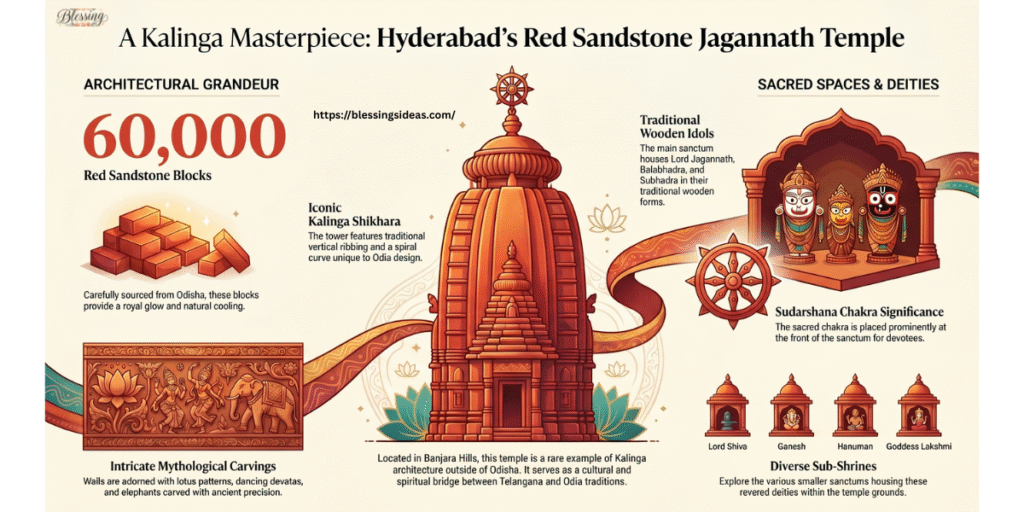 Architecture of the Temple – A Kalinga Masterpiece in Hyderabad
