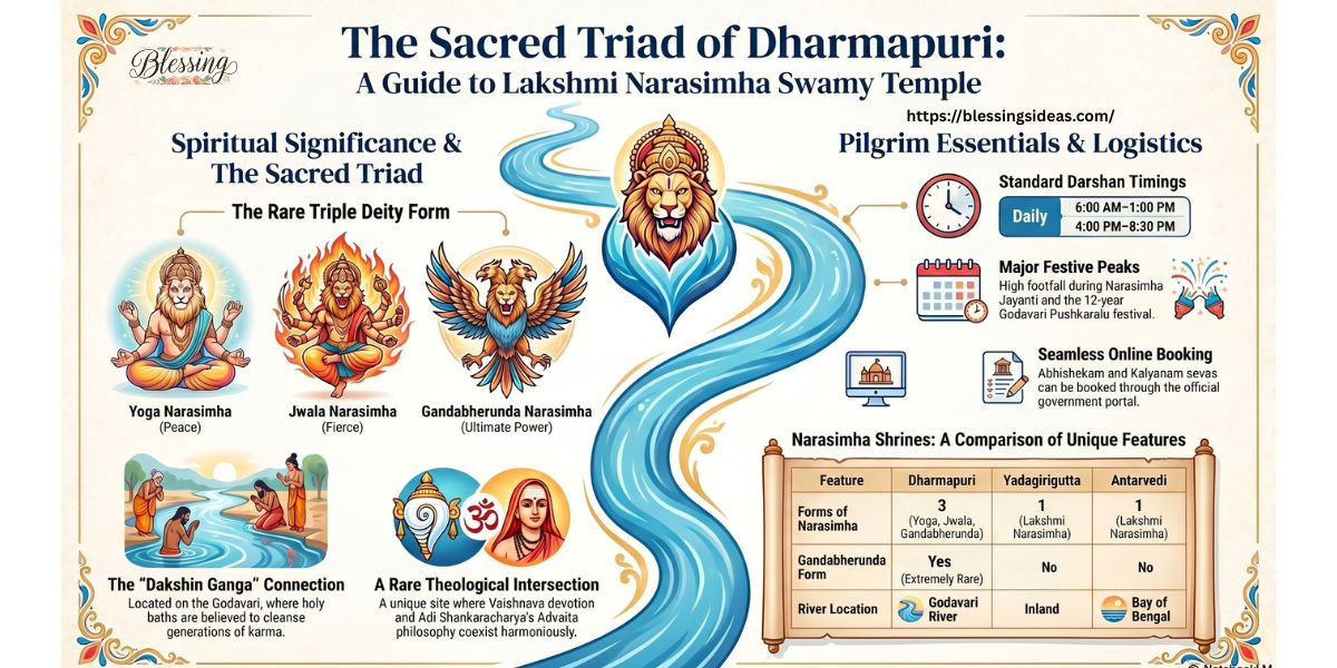 Dharmapuri Lakshmi Narasimha Swamy Temple – Complete History, Significance, Timings, Sevas & Travel Guide