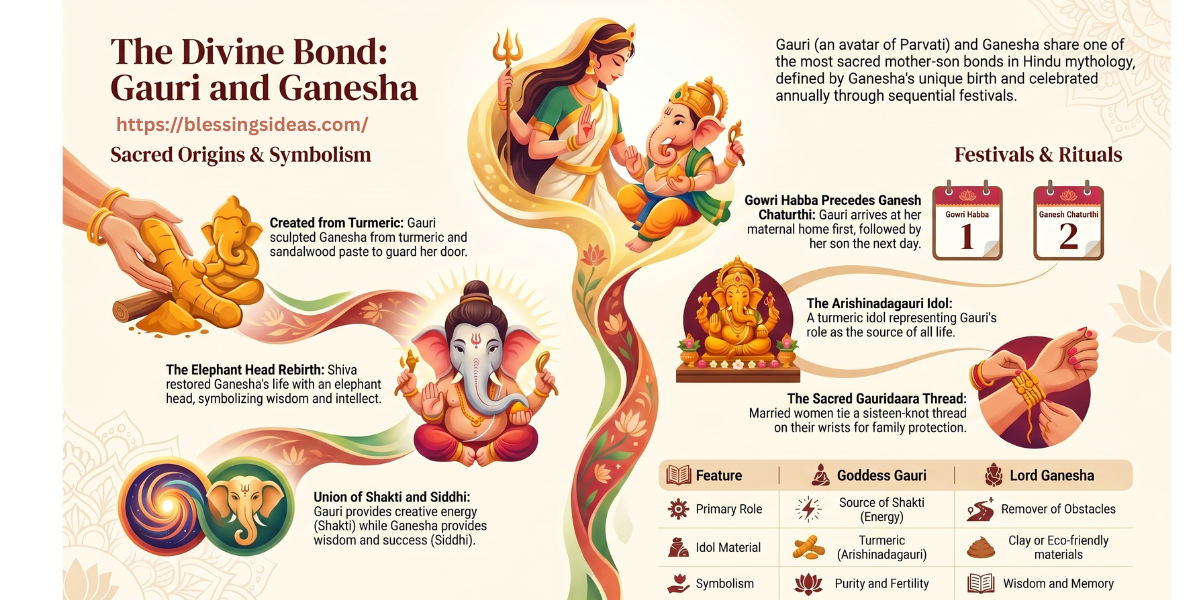Relation Between Ganpati and Gauri: Mythology & Significance