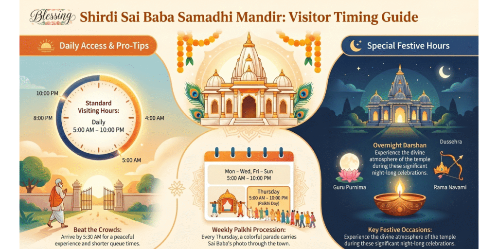 Sai Baba Samadhi Mandir Shirdi Timings
