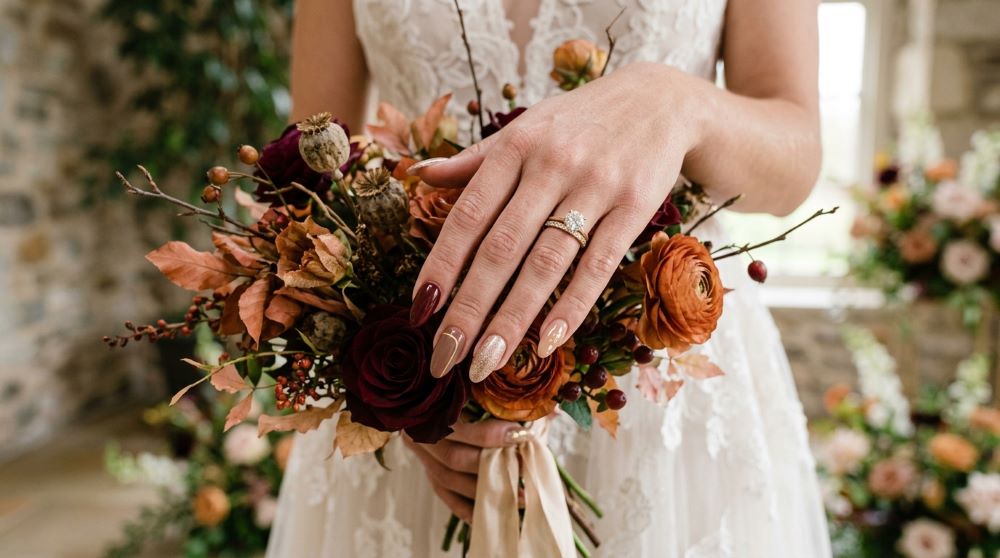 29 Fall Bridal Nail Designs That Will Make Your Wedding Look Feel Extra Elegant