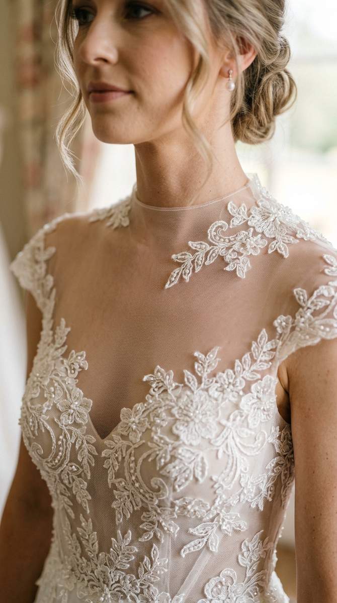 21 High Neck Drop Waist Wedding Dresses for a Sophisticated Bride