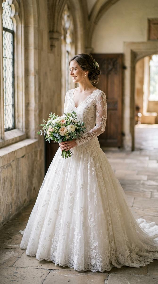 23 Ball Gown Lace Drop Waist Wedding Dresses With Romantic Details