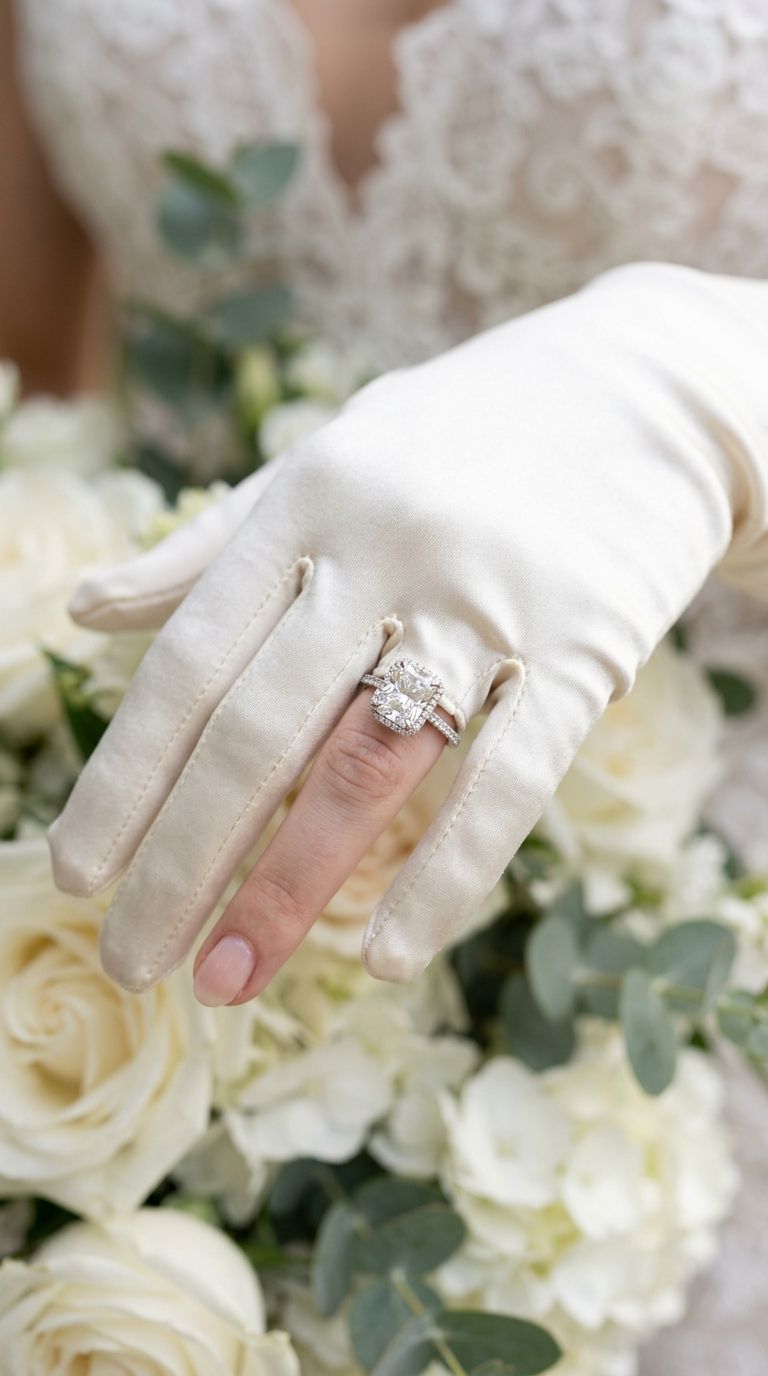 23 Wedding Gloves With Ring Details for a Stylish Bridal Look