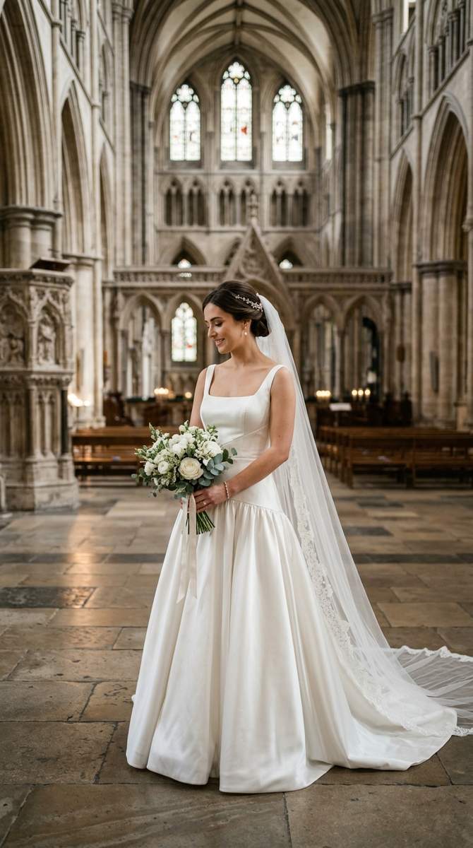 27 Square Neck Drop Waist Wedding Dresses for a Classic Look